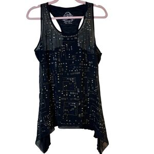 Vintage 90s Guess Metallic Racerback Tank Blouse